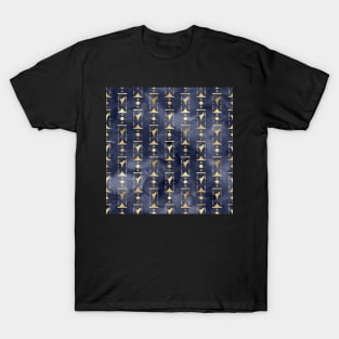 Golden Planet Star Hourglass Navy Blue T-Shirt